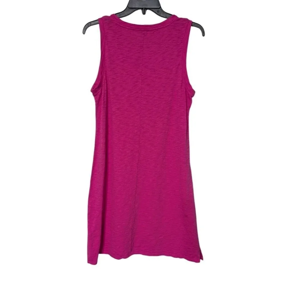 J. Crew Factory Vivid Pink Sleeveless Mini Casual Cotton‎ Tank Dress Size Small